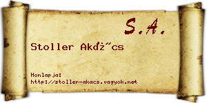 Stoller Akács névjegykártya